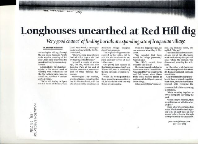Longhouses unearthed and destroyed in Red Hill Valley by ASI against Six Nations Confederacy wishes